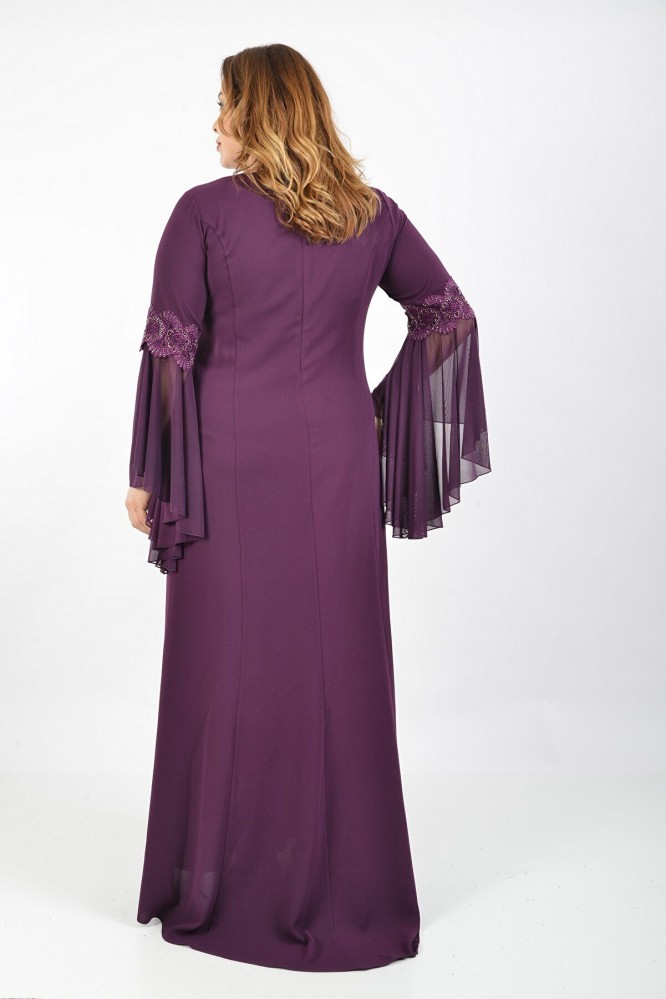 فستان سهرة نسائي بنفسجي طويل من  Lilas-xxl - أصلي
