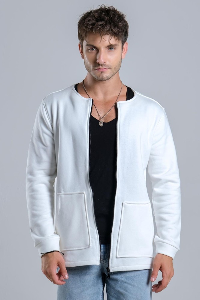 سويتشيرت رجالي أبيض بسحاب من bytrend- أصلي