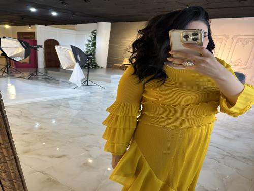 Yellow Dress with Ruffles