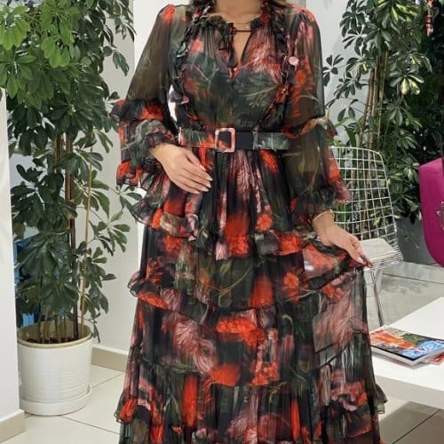 Rosy Dress with Belt