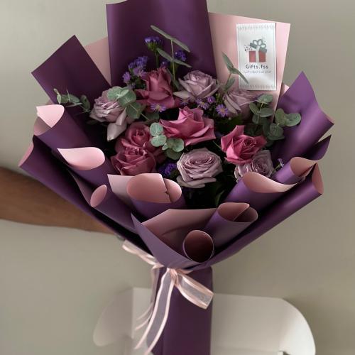 باقة ورد موف || Rose bouquet Purple