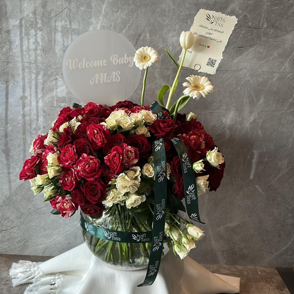 تنسيق فازه بيبي روز مع اكرلك