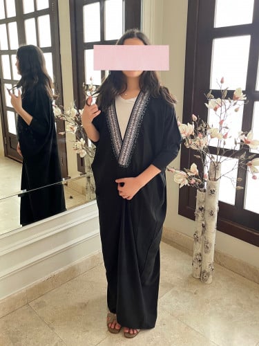Navy and white Abaya