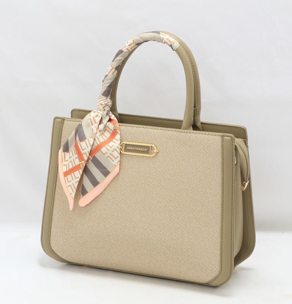 شنطة نسائية بلون رمادي داكن