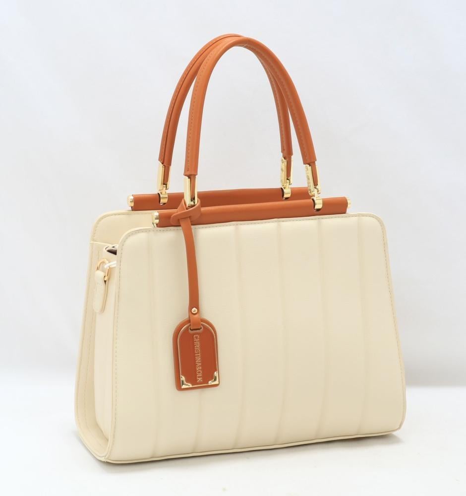 شنطة نسائية بلون بيج