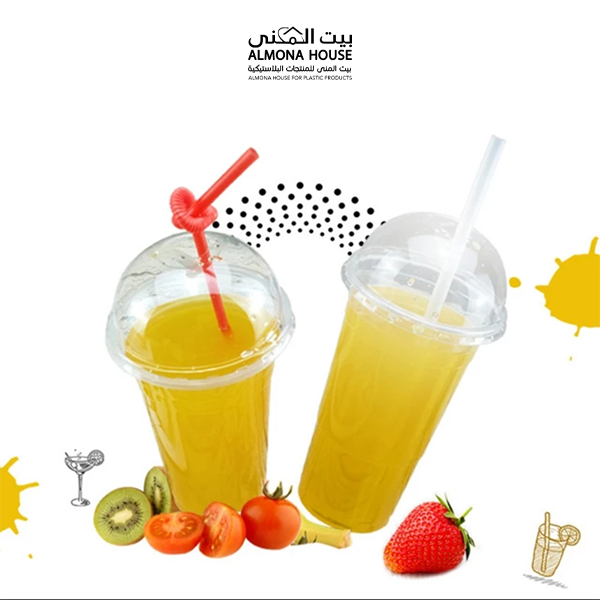 أكواب بلاستيك  12 أونص بقبة