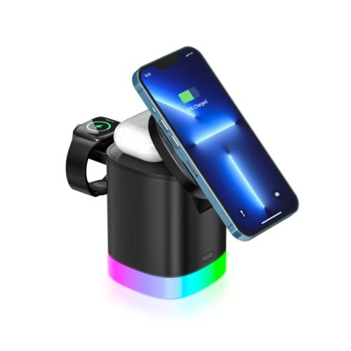 قاعدة شاحن لاسلكي 3*1 شاركس بتقنية الشحن السريع (برق 360)