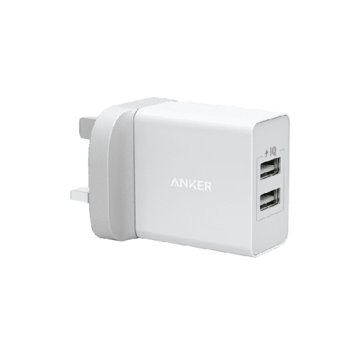 شاحن جداري انكر 24 واط بمنفذين USB للشحن