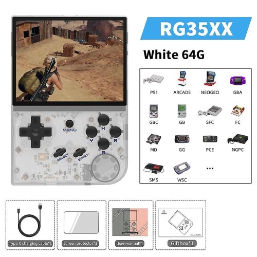 جهاز ألعاب محمول اصلي anbernic RG35XX بسعة 64 جيجابايت - شفاف