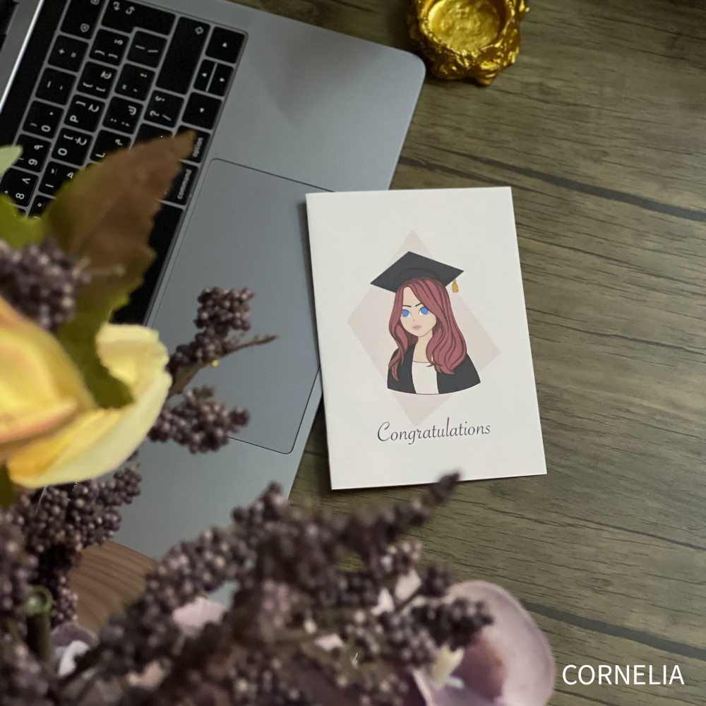 بطاقة تهنئة  تصميم لطيف Congratulation White -كيوت