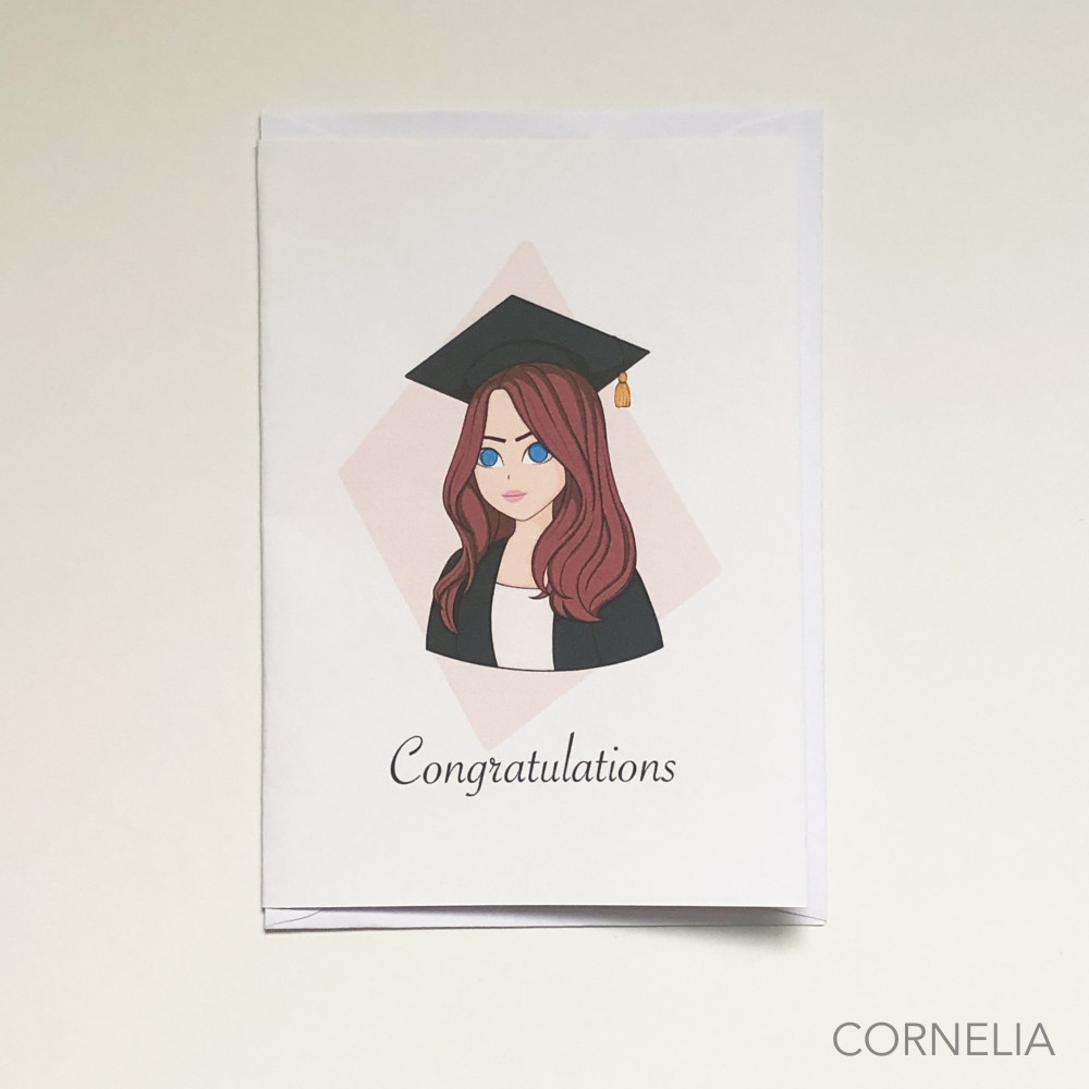 بطاقة تهنئة  تصميم لطيف Congratulation White -كيوت