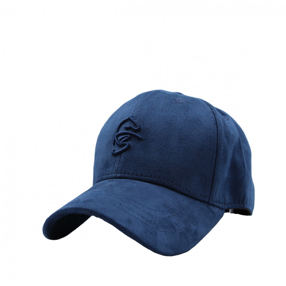 Navy velvet F3 cap with navy embroidery