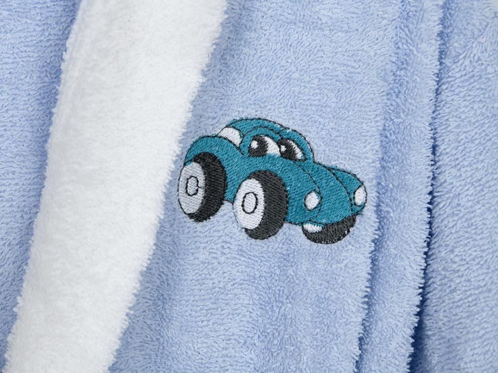 روب استحمام أطفال من القطن عمر 11 إلى 12 سنوات - أزرق