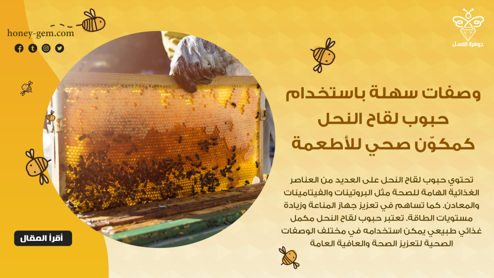 وصفات سهلة باستخدام حبوب لقاح النحل كمكون صحي للأطعمة