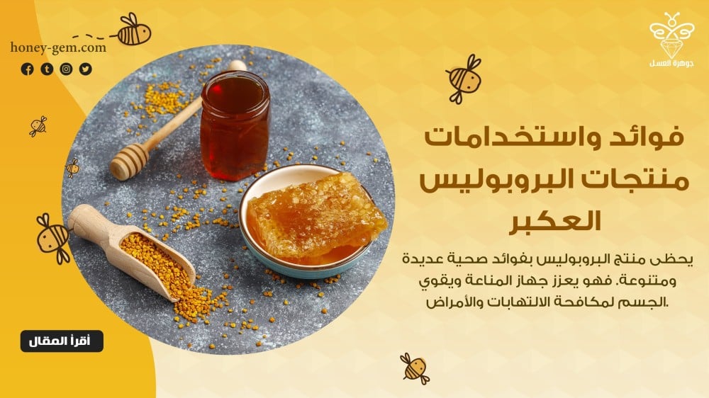 فوائد واستخدامات منتجات البروبوليس (العكبر)