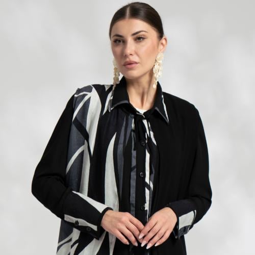 SHIRT ABAYA-BLACK & WHITE / شيرت عباية