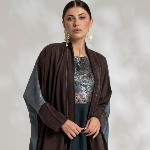 BISHT ABAYA -DUAL PRINTED / عباية نص بشت مطبوع