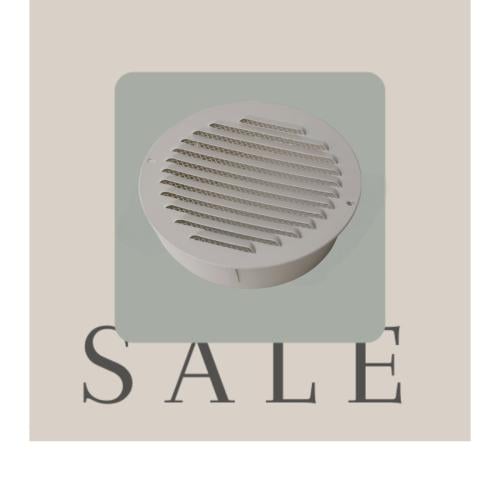 غطاء مروحة شفط بشبك بيج 4(غالق فتحة مروحه)