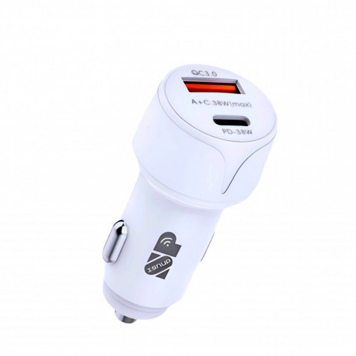 شاحن سيارة سريع بمنفذين PD - USB 38W