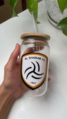 كوب زجاجي شعار نادي الشباب 400مل