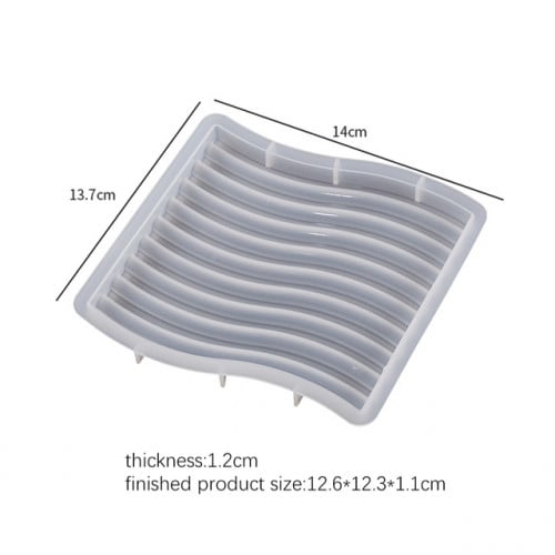 قالب سيليكون كوستر على شكل موجة مقاس 13*12.5