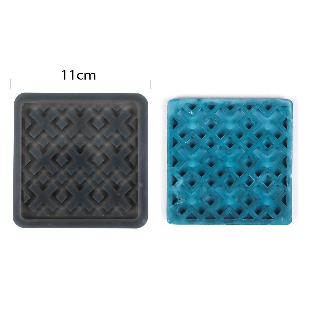 Square silicone coaster mold size 9.5 cm shape 4 Graffiti