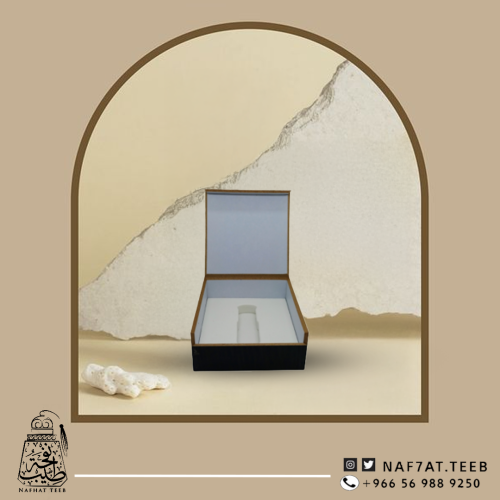 علبة خشبية فاخرة لون بني محروق (ربع تولة أو أوقية)