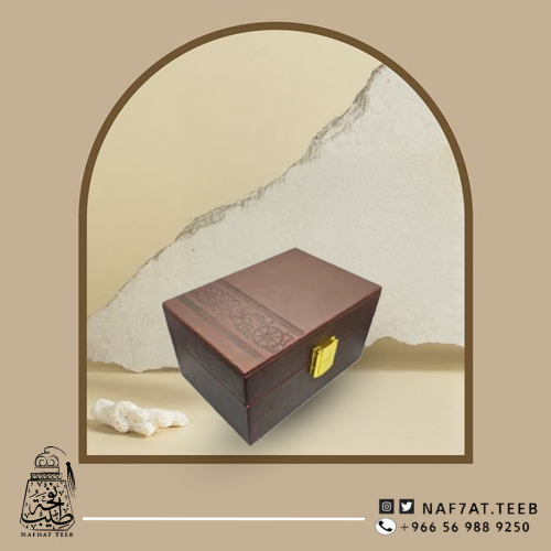 صندوق جلد إيطالي منقوش، اللون البني حجم ربع كيلو