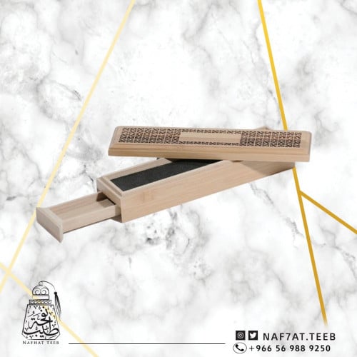 مبخرة ذكية خشبية كبيرة بمخزن لون خشبي + 20 عود كمبودي