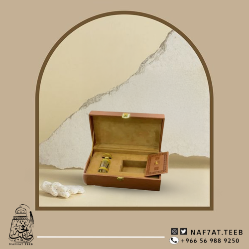 صندوق فاخر نص تولة دهن عود مع أوقية بخور(فارغ)