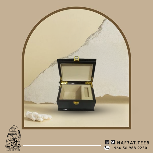 صندوق خشبي لامع مصقول فاخر للإهداء ربع تولة وأوقية(فارغ)