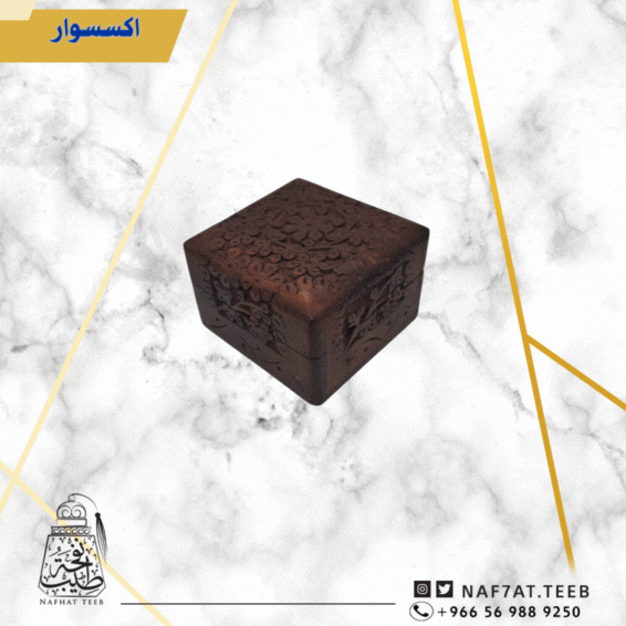 صندوق خشبي هندي منقوش مبطن بالمخمل