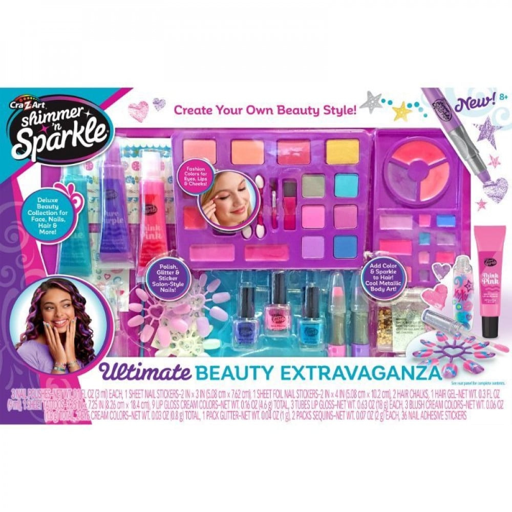 Cra-Z-Art Shimmer N Sparkle 3 In 1 Ultimate Glitter Beauty Set