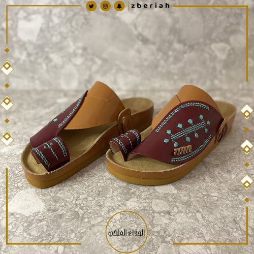 حذاء طبي جملي لامع مع عنابي تطريز يدوي