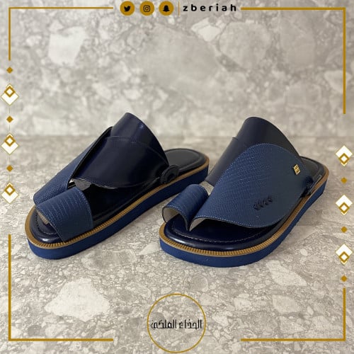 حذاء كحلي مع جلد سحليه كحلي