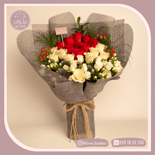 بوكيه ورد طبيعي ملون