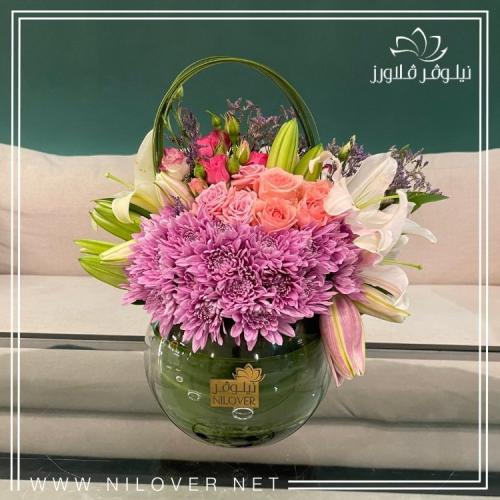 فازة ورد طبيعي شفافه