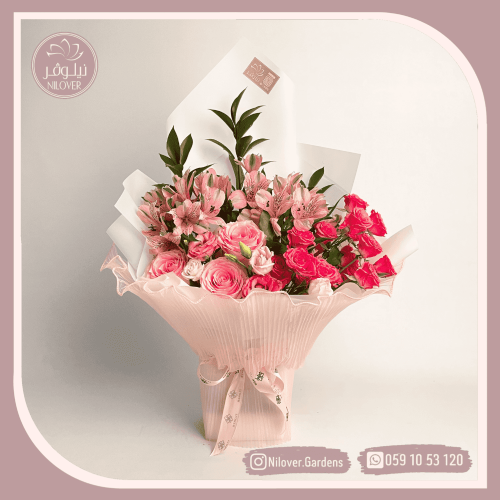 باقة ورد أحمر جوري رومانسي