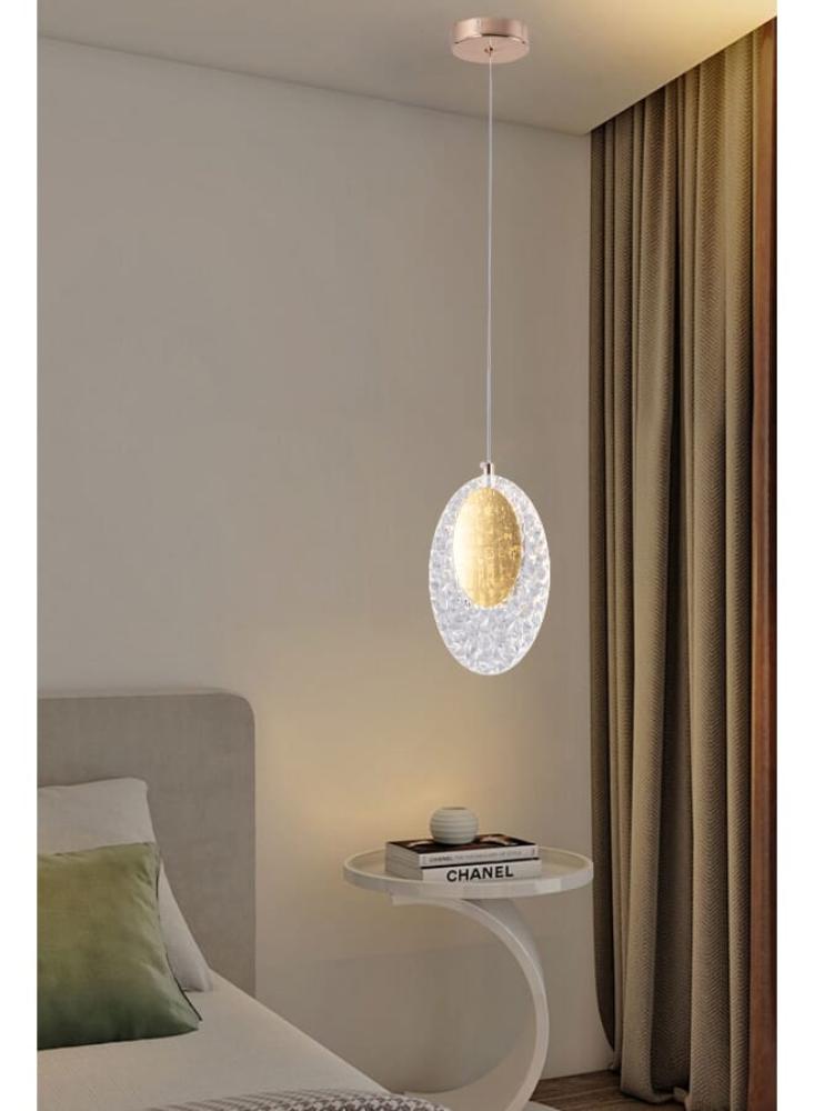 ثريا علاقي مفرد LED حديث 6167-1 - مصباح معلق بارتفاع قابل للتعديل 100 سم مع 3 مستويات إضاءة - إضاءة سقف موفرة للطاقة 4 واط لغرفة المعيشة وغرفة الطعام وغرفة النوم وأكثر