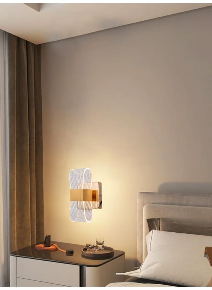 أبليك جداري ذهبي إضاءة ليد | إضاءة جدارية، 12 وات، 3 مستويات إضاءة، إضاءة أنيقة وقابلة للتعديل لغرف المعيشة، النوم، والمدخل 7209