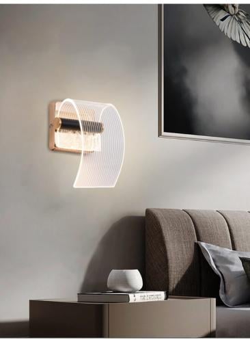 مصباح حائط ذهبي LED عصري 7211 - 20 سم، 24 وات، 3 م...