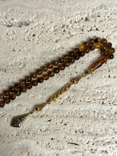 سبحه كهرمان حر شوائب طبيعية