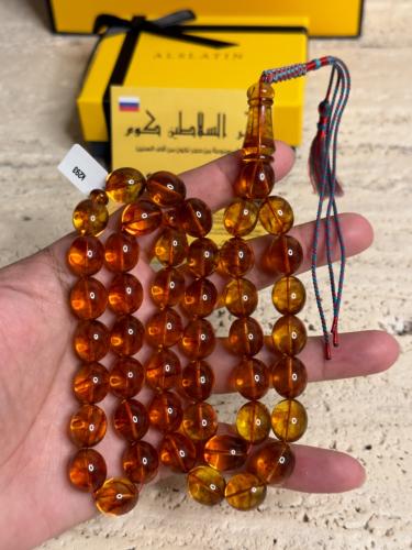 سبحه كهرمان حر شفاف  طبيعية قصة بيض حمام