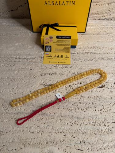 سبحه كهرمان حر شوائب طبيعية مع شكة تفاصل يدوي