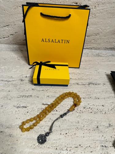 سبحه كهرمان حر شوائب طبيعية