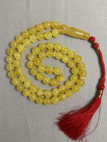 سبحه كهرمان حر شوائب خفيفة طبيعية