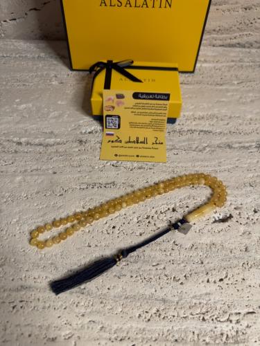 سبحه كهرمان حر شوائب طبيعية مع شكة تفصال يدوي