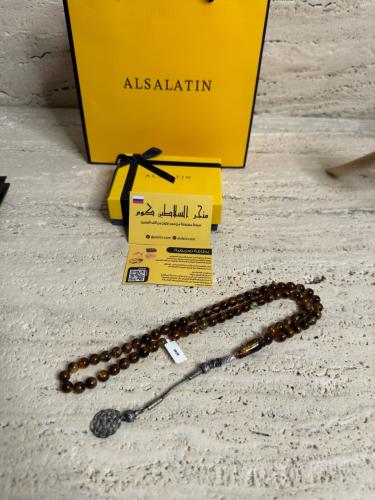 سبحه كهرمان حر شوائب طبيعية