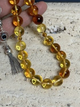 سبحه كهرمان حر حشرات طبيعية