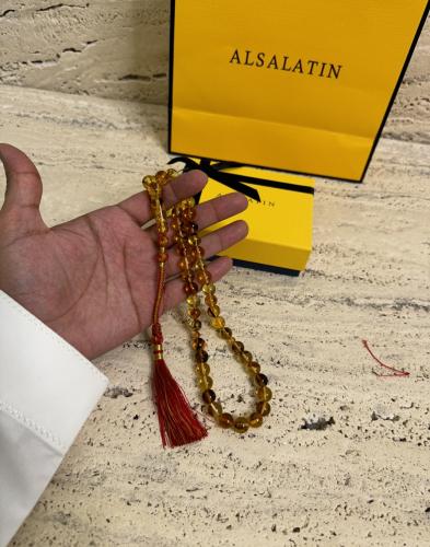 سبحه كهرمان حر حشرات طبيعية